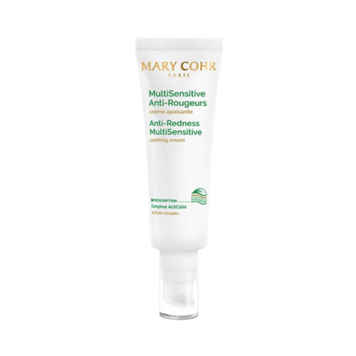 Mary Cohr Anti-Redness Skincare cream in a 50ml tube, formulated to soothe sensitive skin and reduce facial redness with daily use.