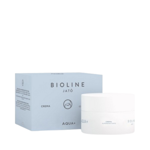 Bioline AQUA+ Cream Super Moisturizing i 50ml burk med märkesförpackning, återfuktande lotion för alla hudlager.