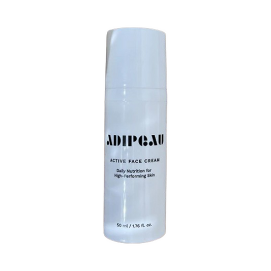 Adipeau Active Face Cream, 50-ml-Flasche von eSkinStore, entwickelt, um reife Haut mit natürlichen adipogenen Inhaltsstoffen zu nähren und zu verjüngen.