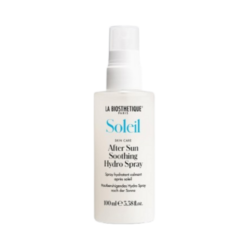 Ενυδατικό After Sun Soothing Hydro Spray από τη La Biosthetique σε μπουκάλι 100ml, ιδανικό για την ψύξη και την ενυδάτωση του ταλαιπωρημένου από τον ήλιο δέρματος προσώπου.