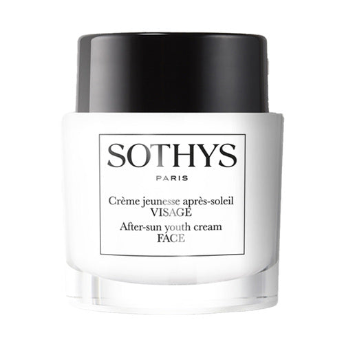 Sothys After-Sun Youth Cream για το πρόσωπο, ένα ενυδατικό και καταπραϋντικό προϊόν περιποίησης, εμπλουτισμένο με αλόη βέρα για μετα-αντηλιακή περιποίηση.