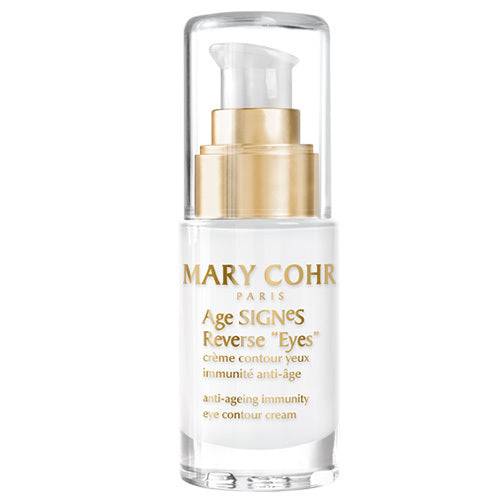 Crema para ojos antienvejecimiento Mary Cohr Age Signes Reverse Eye con colágeno para pieles maduras, mejor calificada en las reseñas de las mejores cremas para ojos antienvejecimiento de 2021.