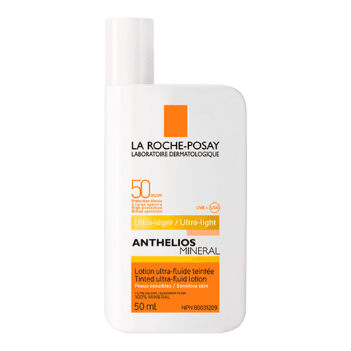 La Roche-Posay קרם הגנה - מקדם הגנה מינרלי 50 בגוון 50 מ"ל נוזל קל במיוחד לעור רגיש, אידיאלי להגנה יומיומית על הפנים מפני השמש.