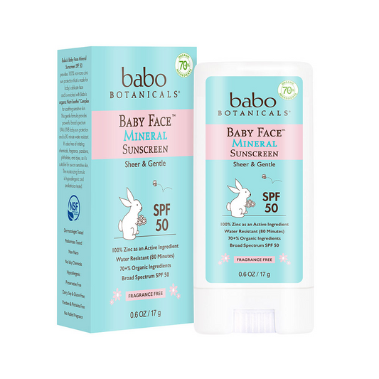 Babo Botanicals Baby Face SPF 50 Mineral Sunscreen Stick