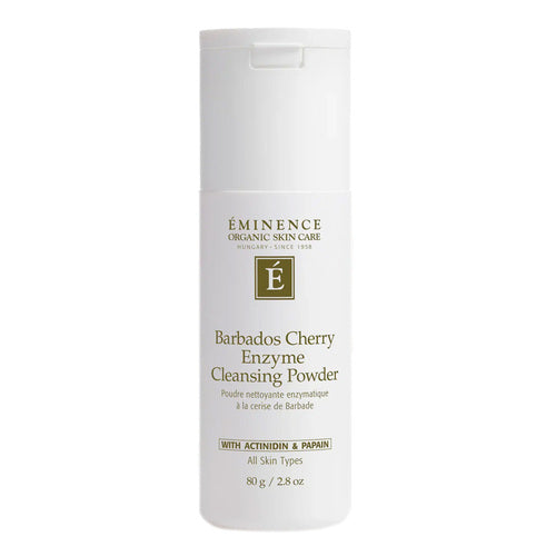 Eminence Organics Cherry Enzyme Cleansing Powder 80g, pó esfoliante com vitamina C e enzimas de frutas para uma pele radiante e refrescada.