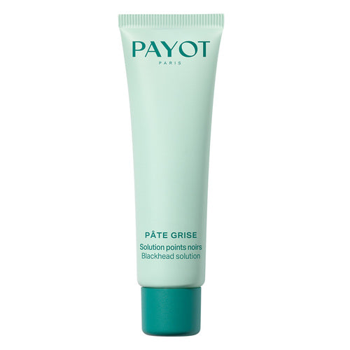 Payot Blackhead Solution スキンケア セラムは柔らかい緑色のチューブに入っており、グリコール酸と天然の角質除去剤で黒ずみと脂性肌をターゲットにします。