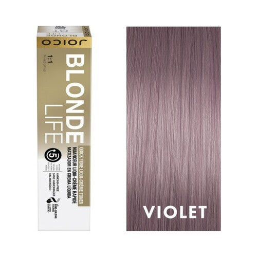 Joico Life Quick Tone 74 ml / 2,5 fl unssia hiusvärirasia violetilla hiusnäytteellä