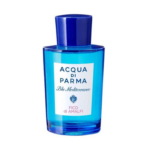 Acqua Di Parma Blu Mediterraneo Fico Di Amalfi EDT eloisassa sinisessä pullossa, ensiluokkainen naisten tuoksu, joka on saanut inspiraationsa Italian rannikkomaisemista.