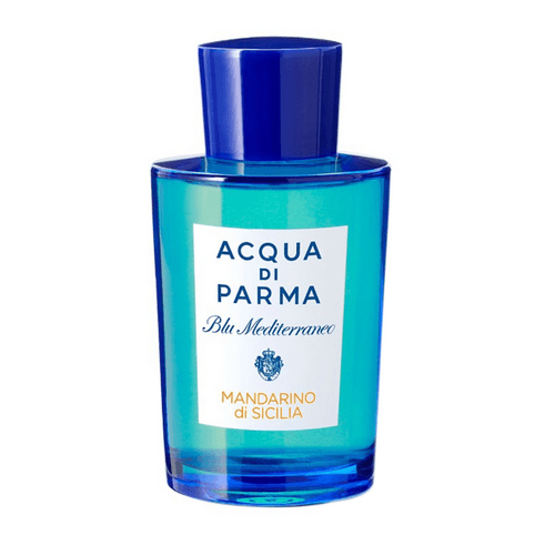 Acqua Di Parma Blu Mediterraneo Mandarino Di Sicilia EDT men's fragrance in a sleek blue bottle, ideal for luxury personal care and gifting.