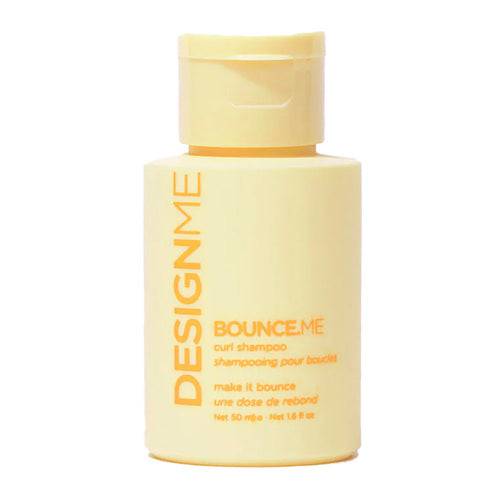 Compact DESIGNME Bounce.Me Curl Shampoo, 50ml/1.6 fl oz, perfect for travel and curl maintenance with nourishing ingredients.