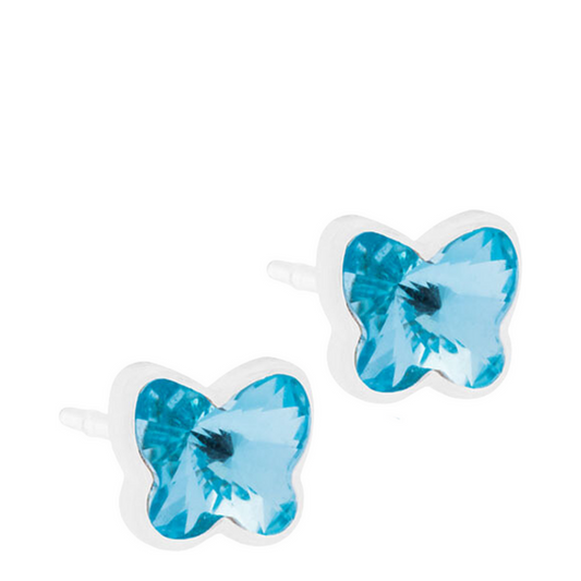 Blomdahl Butterfly Aquamarine- Medical Plastic (5mm)