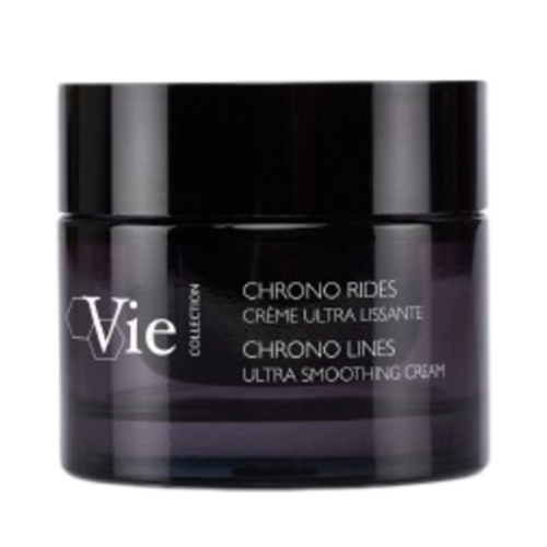 Vie Collection Chrono Lines Ultra Smoothing Cream in sleek black jar. Anti-aging moisturizer for face and neck, available at eSkinCareStore.