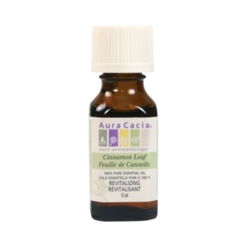 שמן אתרי מחייה קינמון עלה מאת Aura Cacia באריזה קומפקטית, מתאים לארומתרפיה ומתנות בריאות מתחת ל-$25.