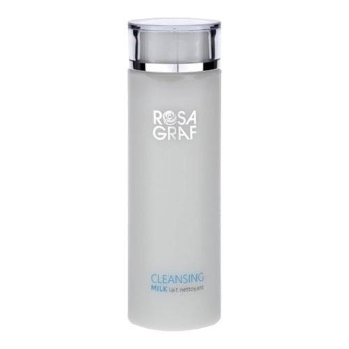 Rosa Graf Cleansing Milk - Απαλό ντεμακιγιάζ σε κομψό παγωμένο μπουκάλι με ασημί καπάκι, ιδανικό για ξηρό δέρμα και καθημερινό καθαρισμό προσώπου.