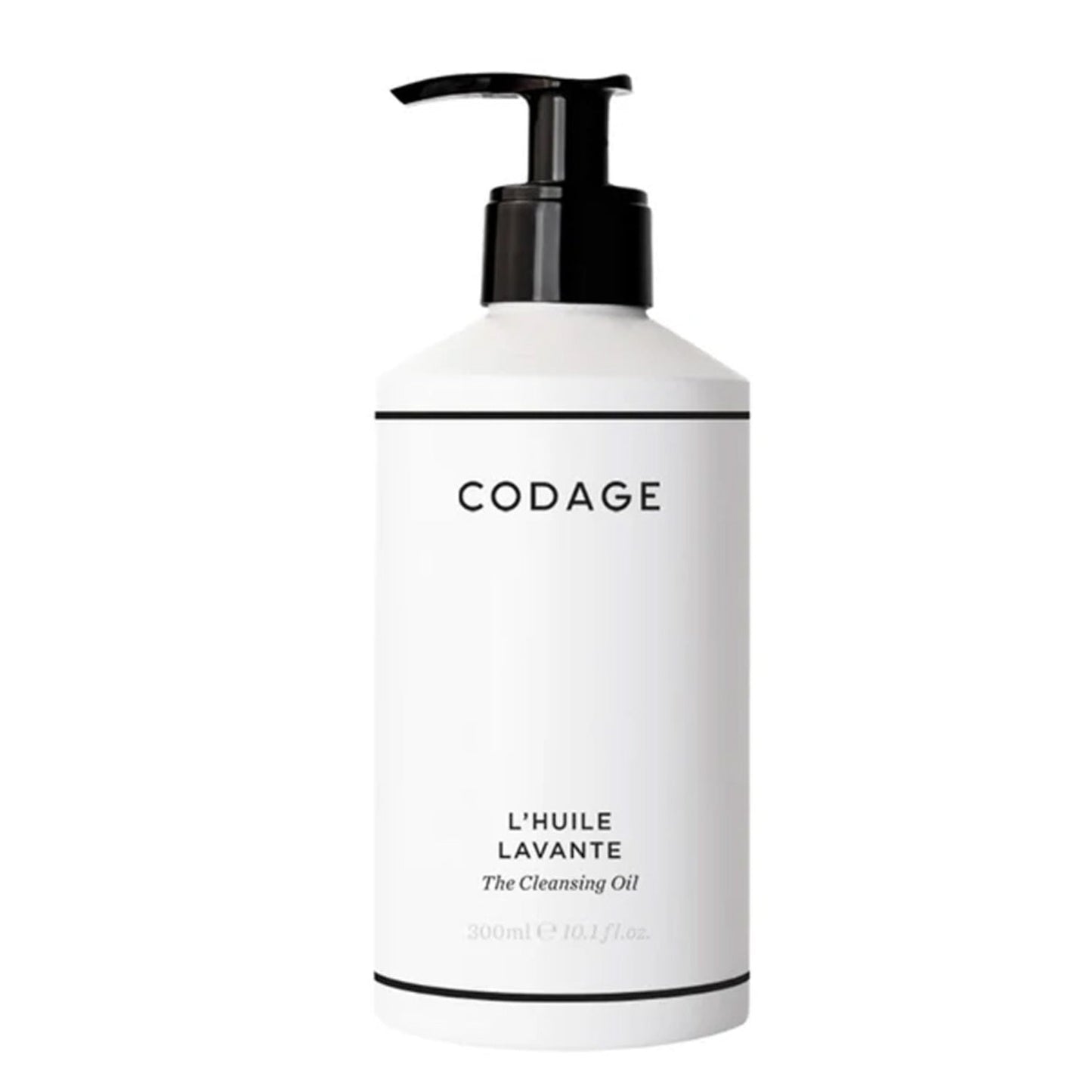 コダージ クレンジング オイル - 洗練された 300ml ポンプ ボトルに入った革新的なウォーターフリー フォーミュラは、贅沢なボディウォッシュやスキンケア ルーチンに最適です。