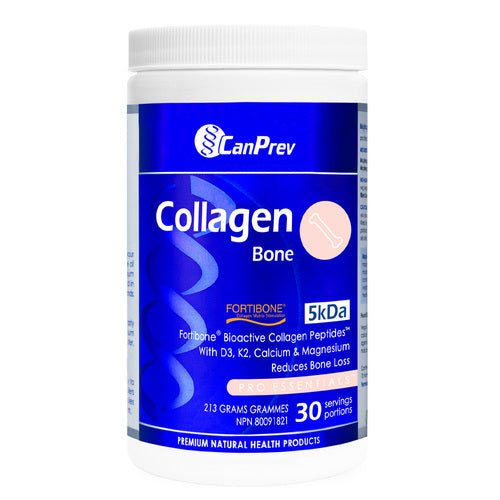 CanPrev Collagen Bone Powder - مزيج D3 وK2 والكالسيوم والمغنيسيوم في حاوية 213 جم؛ يعزز قوة العظام ويقلل من فقدان العظام.
