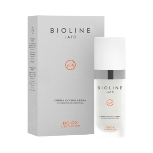 Bioline DE-OX תיקון אינטנסיבי של קרם עיניים/שפתיים, בקבוק 30 מ"ל/1 פלט oz מוצג חזיתית, אידיאלי לטיפול בלחות ואנטי אייג'ינג.