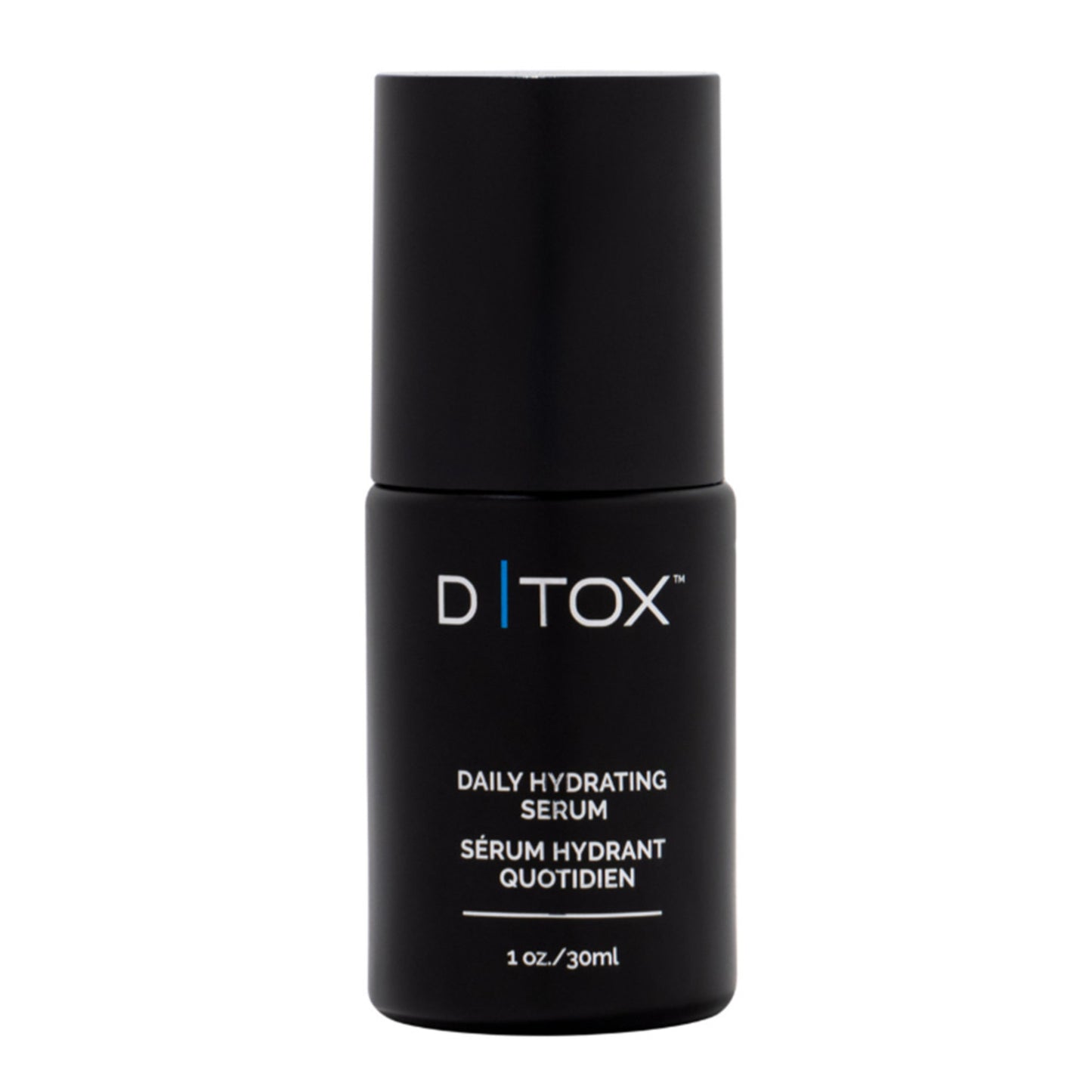 Exoie D|TOX Daily Hydrating Serum 30 ml flaske til ansigtspleje, med plantebaserede ingredienser og vækstfaktorer til strålende hud.