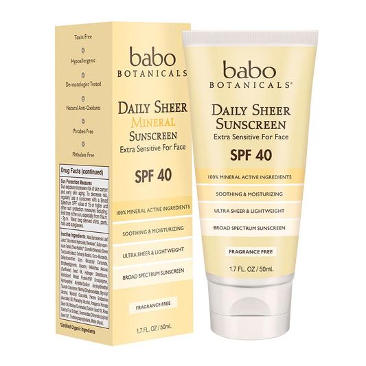 Babo Botanicals Daily Sheer SPF 40 Sunscreen For Face