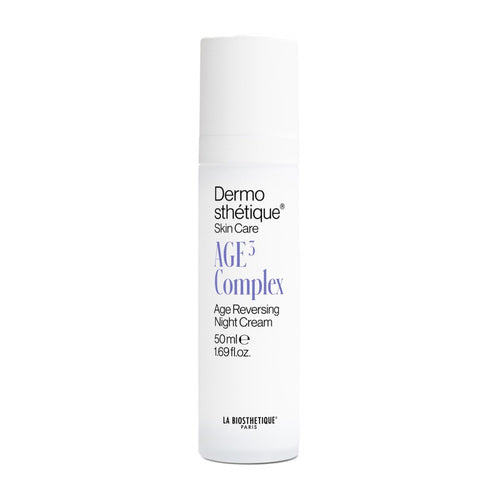 La Biosthetique Dermosthetique AGE3 קרם לילה 50 מ"ל ללחות העור והפחתת קמטים, מועשר בסנטלה אסיאטיקה ותמצית ורדים.