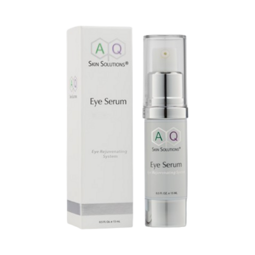 AQ Skin Solutions Eye Serum - Sistema ringiovanente per la cura degli occhi mostrato con la scatola esterna, formulato per migliorare la compattezza e ridurre i segni dell'invecchiamento.