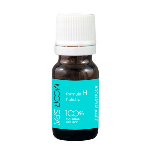 שמן ארומתרפי של Moor Spa Formula H עם קלרי מרווה, לבנדר ומנטה לבריאות הוליסטית. מושלם לשגרות סגנון חיים וריחות ביתיים.