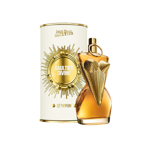 Jean Paul Gaultier Gaultier Divine Eau de Parfum in a golden feminine bottle with radiant packaging, perfect for floral gourmand fragrance lovers.