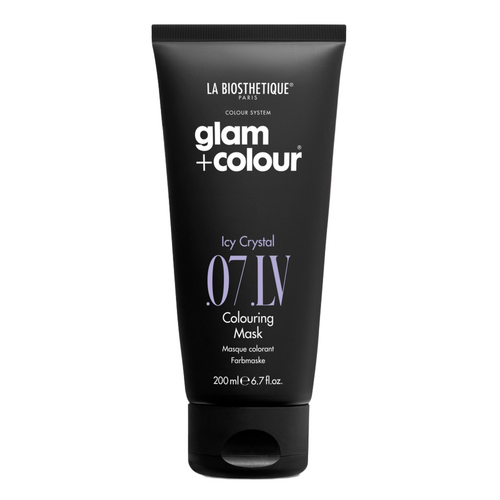 La Biosthetique Icy Crystal .07.LV Colouring Mask in sleek black packaging. Designed for blonde hair care with nourishing and toning benefits.
