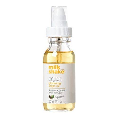 Argan Oil Hair Treatment fra Milk_Shake i kompakt 50 ml sprayflaske. Ideell for å filtre ut, jevne ut og revitalisere alle hårtyper på farten.