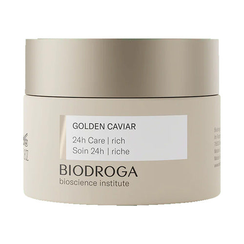 Biodroga Golden Caviar 24h Care Rich קרם לחות לפנים באריזה יוקרתית, אידיאלי לטיפוח עור יומיומי ולחות בקטגוריית טיפוח העור.