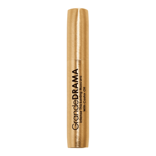 GrandeDRAMA Mascara κλειστό χρυσό σωληνάριο με τολμηρό μαρκάρισμα, ιδανικό για την επίτευξη πυκνών, εντυπωσιακών βλεφαρίδων με θρεπτικό καστορέλαιο.