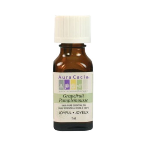 Aura Cacia Grapefruit Oil in 15ml size, featuring a joyful scent for home aromatherapy. Great addition to lifestyle and fragrance collections.