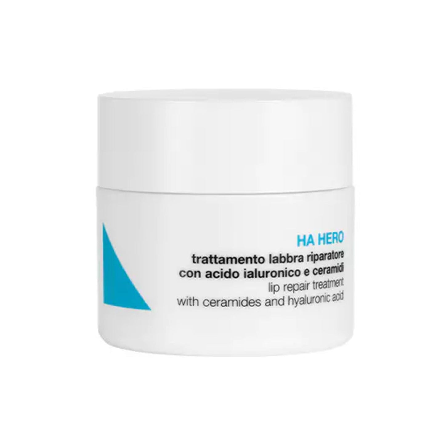 Diego dalla Palma Professional HA HERO Lip Repair Treatment með keramíðum og hýalúrónsýru í hvítri krukku fyrir mikla varaumhirðu.