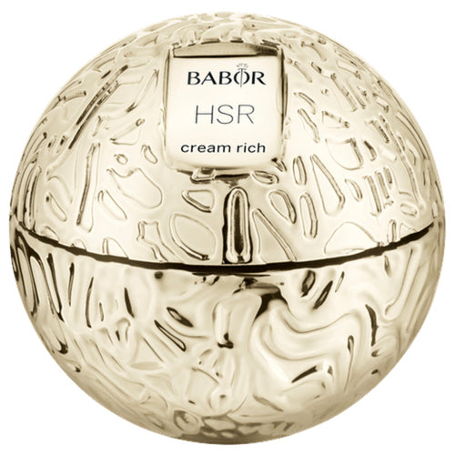 Babor HSR Lifting Cream Rica en elegante envase dorado. Crema facial antiedad diseñada para reducir visiblemente las arrugas y mejorar la elasticidad de la piel.