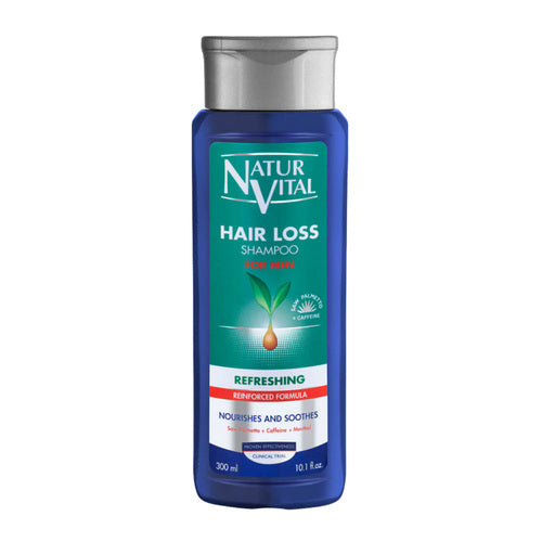 Natur Vital Haarausfall-Shampoo für Männer, 300 ml, angereichert mit natürlichen Extrakten und Koffein, um die Kopfhaut zu beruhigen und die Haarstärke zu unterstützen.