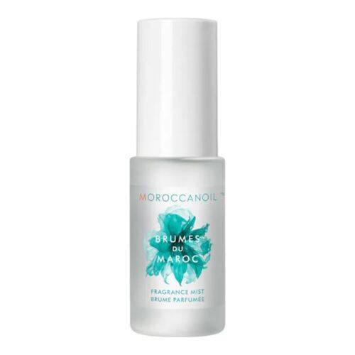 Moroccanoil Fragrance Mist - Hair & Body Spray i frostet flaske med blågrønt blomsterdesign. Rav og blomsterduft beriget med arganolie og E-vitamin.