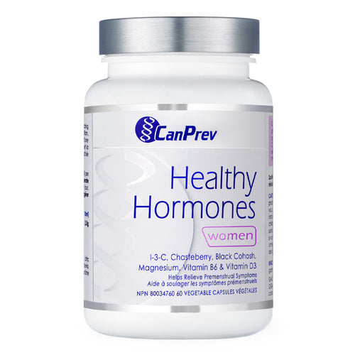 Γυναικείο συμπλήρωμα βιταμινών CanPrev Healthy Hormones για ορμονική ισορροπία, με βασικά συστατικά που διευκολύνουν το PMS και υποστηρίζουν τη ρύθμιση του κύκλου.
