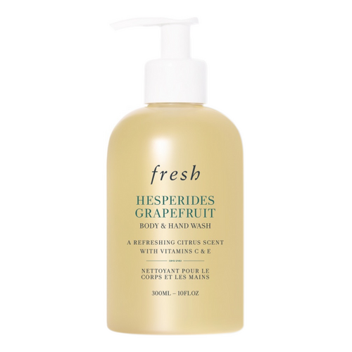 Gel de baño Fresh Hespérides Pomelo, 300ml. Gel de ducha con aroma a cítricos enriquecido con vitaminas, ideal para rutinas de cuidado del cuerpo y de las manos.