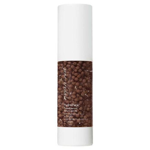 ジェーン アイルデール ハイドロピュア ティンテッド セラム - 6 ディープ、30 ml/1 液量オンスの洗練されたポンプ ボトルに、ダーク セラム ビーズが入っており、豊かで潤いのある肌の色合いを実現します。