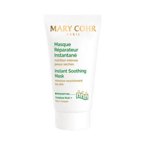 Mary Cohr Instant Soothing Mask med bringebærfrøolje for intens fuktighet. Fuktighetskrem for tørr hud på eSkinStore.
