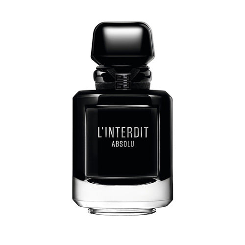 Givenchy L'Interdit Intense EDP - Floral Woody Parfume i blank svart flacon, en førsteklasses kvinneduft med rik, sensuell aroma.