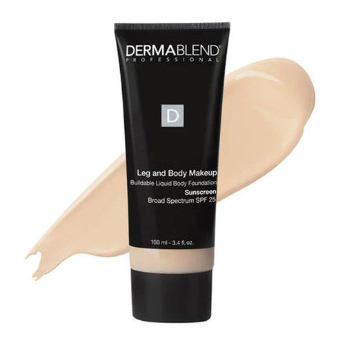Dermablend Body Makeup - Täysi peittävä 100 ml posliinisessa nude-sävyssä, kevyt SPF 25 -meikkivoide, joka takaa virheettömän jalkojen ja vartalon viimeistelyn.