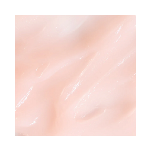 מרקם חלק ורוד של Bioelements Lip Clinic: חמאת פילינג, מועשרת בחומצות גליקוליות וחומצות לקטית לטיפוח השפתיים.