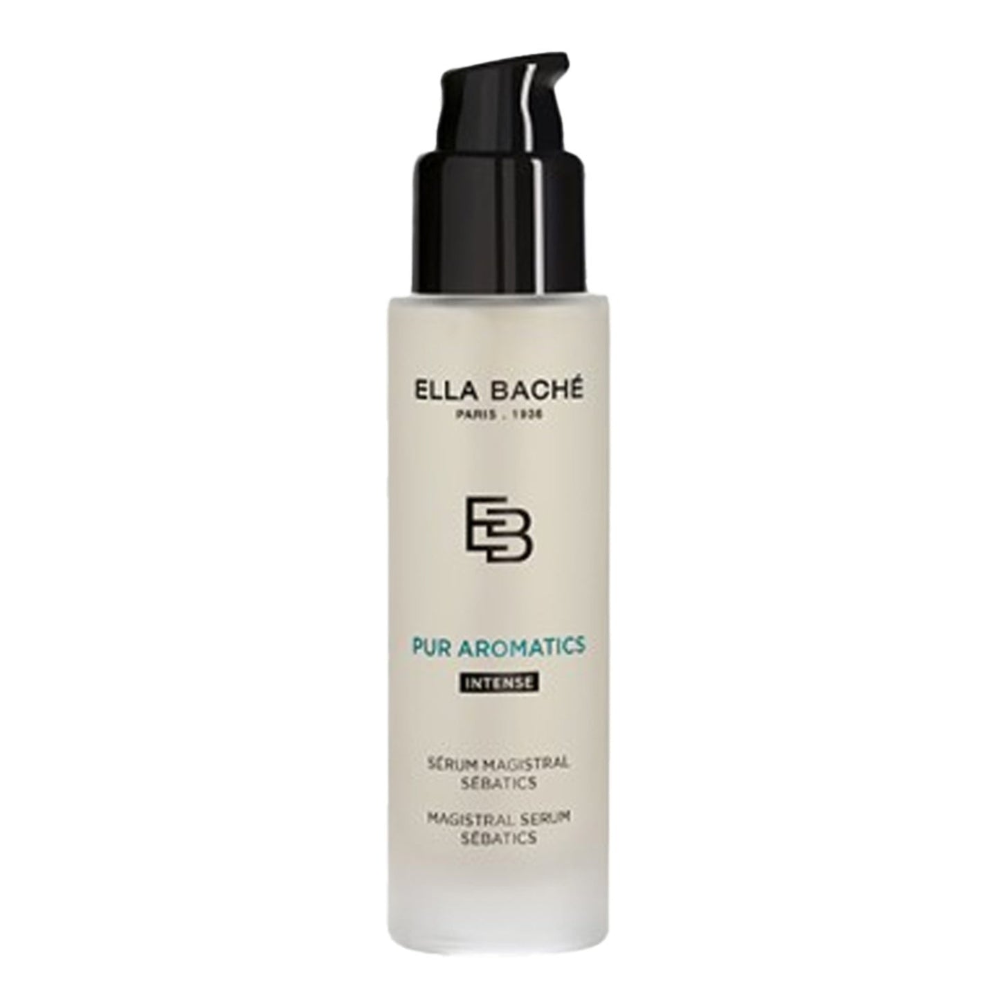 مصل الوجه Ella Bache Magistral Serum Sebatics في زجاجة مضخة أنيقة، مثالي للبشرة الدهنية والمعرضة للعيوب. عناية متميزة بالبشرة في فئة سيروم الوجه.