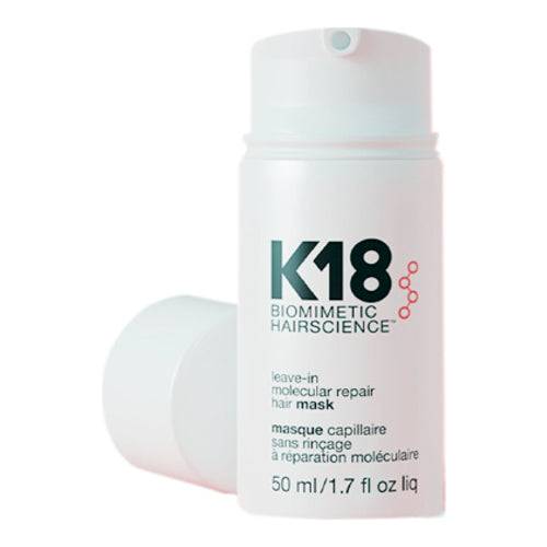 K18 Mask - Hair Treatment in 50ml bottle, a leave-in molecular repair solution to reverse hair damage. Ideal for restoring hair health fast.