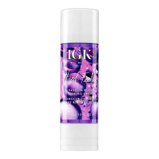 IGK Hair Mixed Feelings Blonde Toning Drops για προσαρμοσμένα τονωτικά ξανθά ή ασημί μαλλιά. Τονωτική σταγόνες μαλλιών με φραγκόσυκο για λάμψη και απαλότητα.