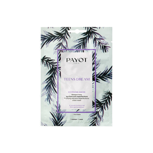 Payot Morning Mask - Teens Dream 10代向けの使い捨てフェイスマスクは、環境に優しいデザインが特徴で、15分でスキンケア効果が得られます。