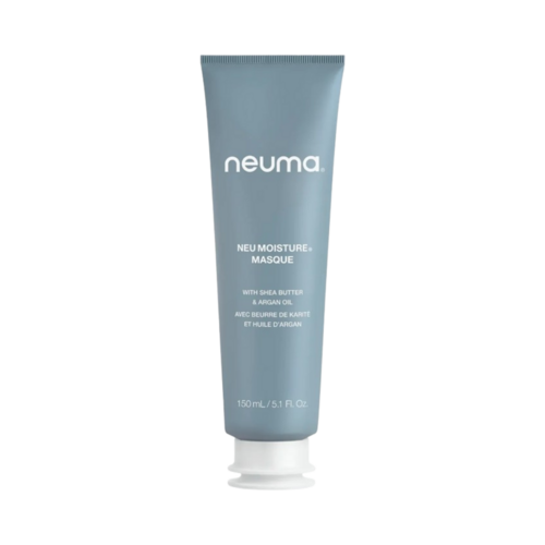Neuma NeuMoisture Masque en elegante empaque azul, una mascarilla capilar hidratante ideal para restaurar la hidratación y realzar el brillo del cabello.