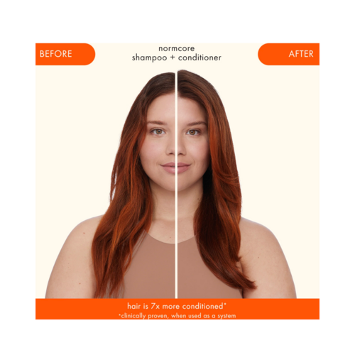 Visual proof of Amika Signature Conditioner benefits, showing enhanced hair condition and smoothness after use.