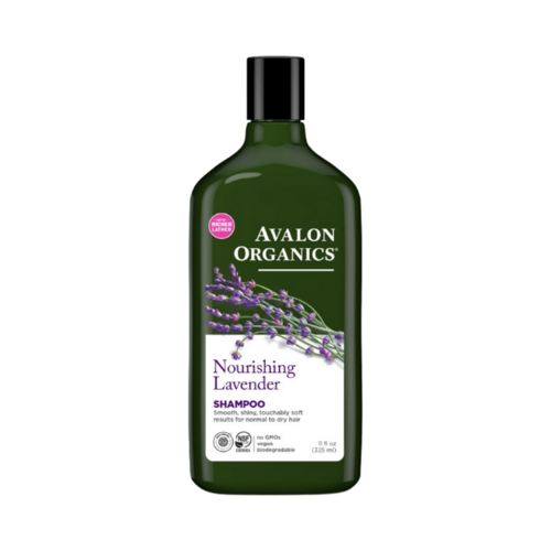 Avalon Organics לבנדר שמפו לשיער יבש בבקבוק 325 מ"ל, מועשר בחומרים בוטניים אורגניים לניקוי והענקת לחות לשיער יבש ועמום.